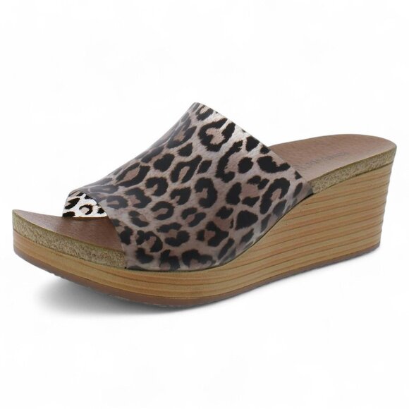 Baretraps Womens YALISSA Animal Print Vinyl Mule Sandals - Picture 4 of 4